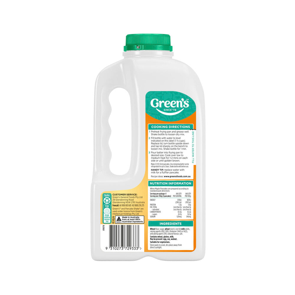Green's Maple Flavour Pancake Shake - 325g