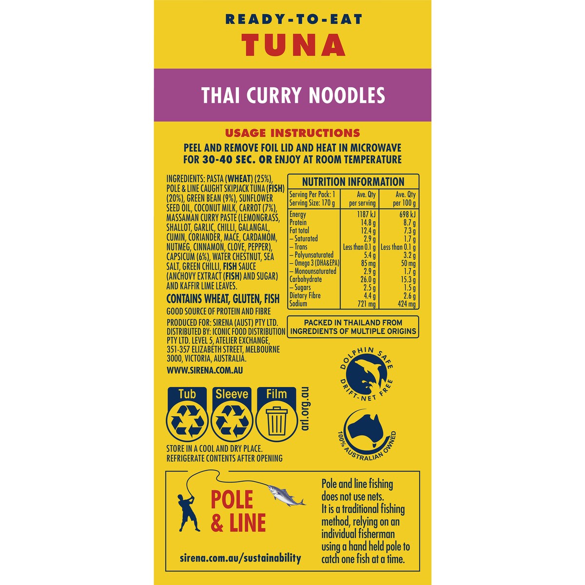 Sirena Tuna Thai Curry Noodles 170g