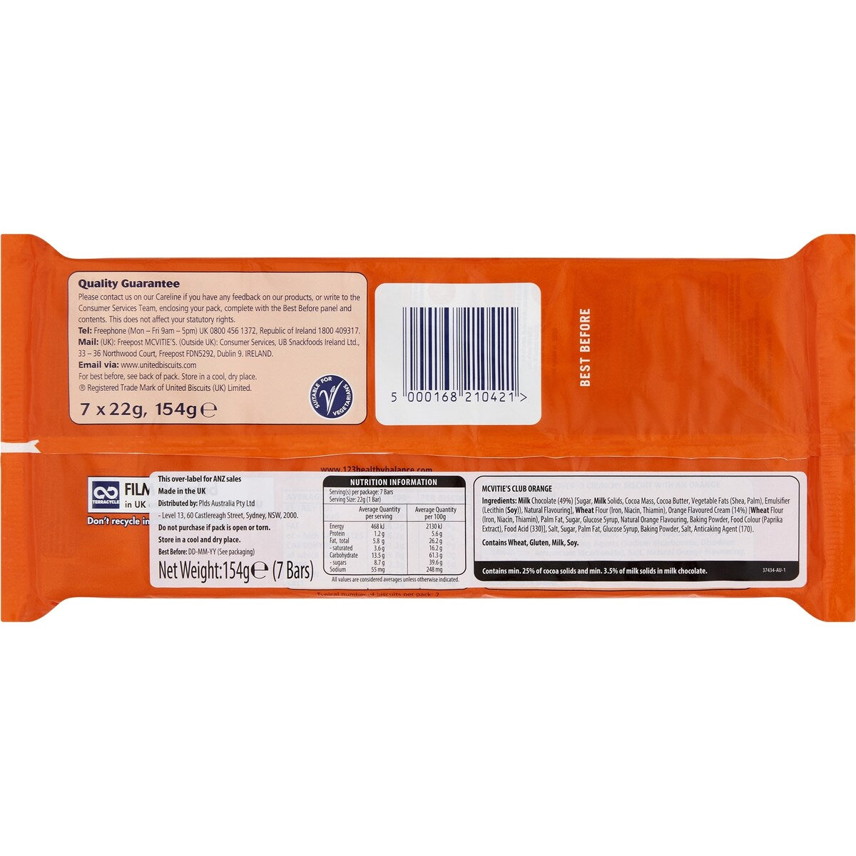 McVitie's Club Orange 7 pack