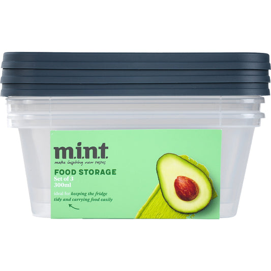 Mint Food Storage Containers 300ml X 3 Pack