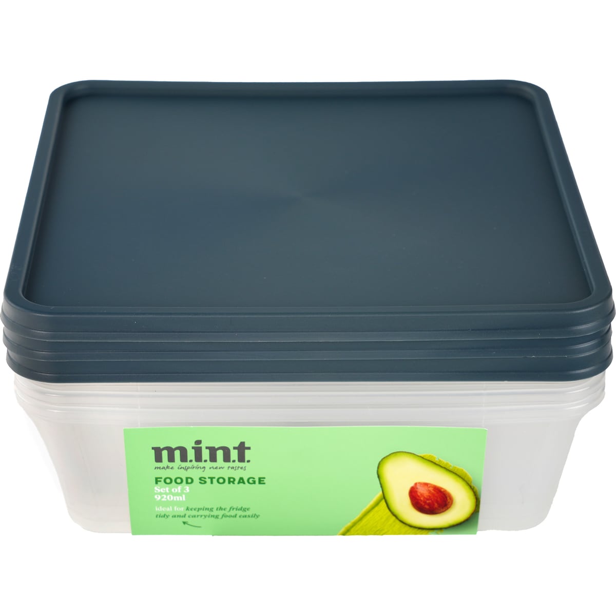 Mint Food Storage Containers 920ml X 3 Pack