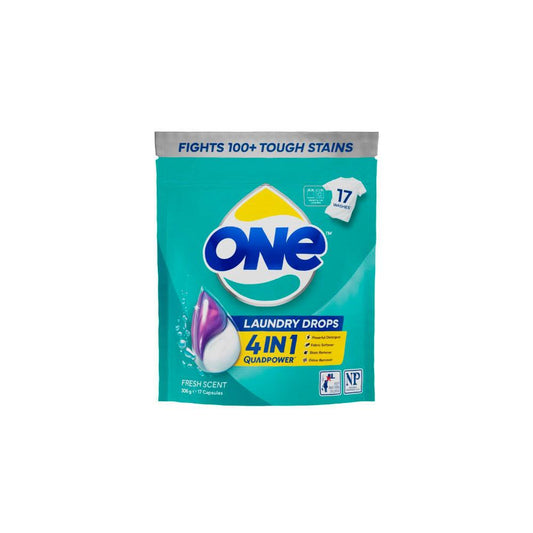 One 4 In 1 Laundry Capsule Drops Fresh Scent - 17 pack