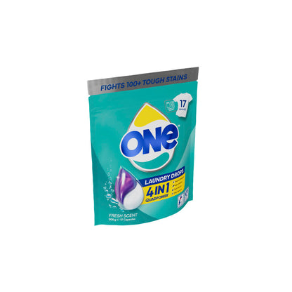 One 4 In 1 Laundry Capsule Drops Fresh Scent - 17 pack