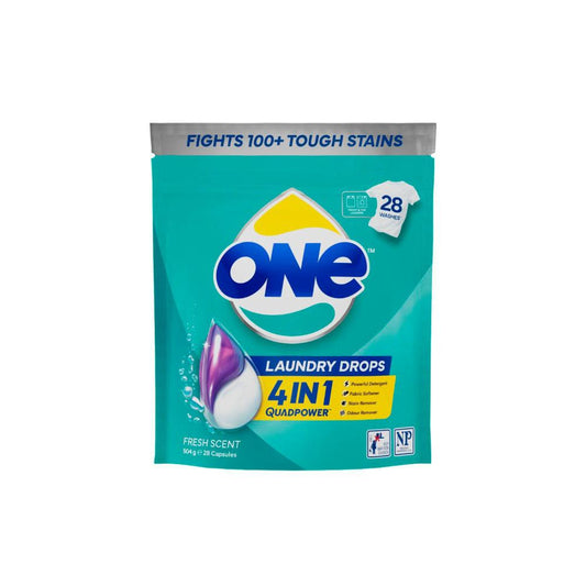 One 4 In 1 Laundry Capsule Drops Fresh Scent - 28 pack