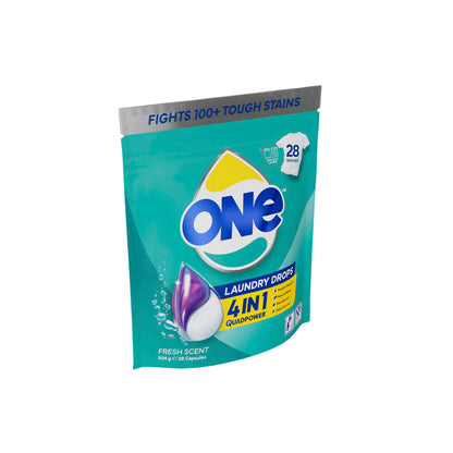 One 4 In 1 Laundry Capsule Drops Fresh Scent - 28 pack