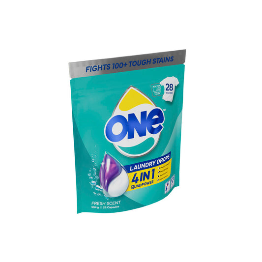 One 4 In 1 Laundry Capsule Drops Fresh Scent - 28 pack