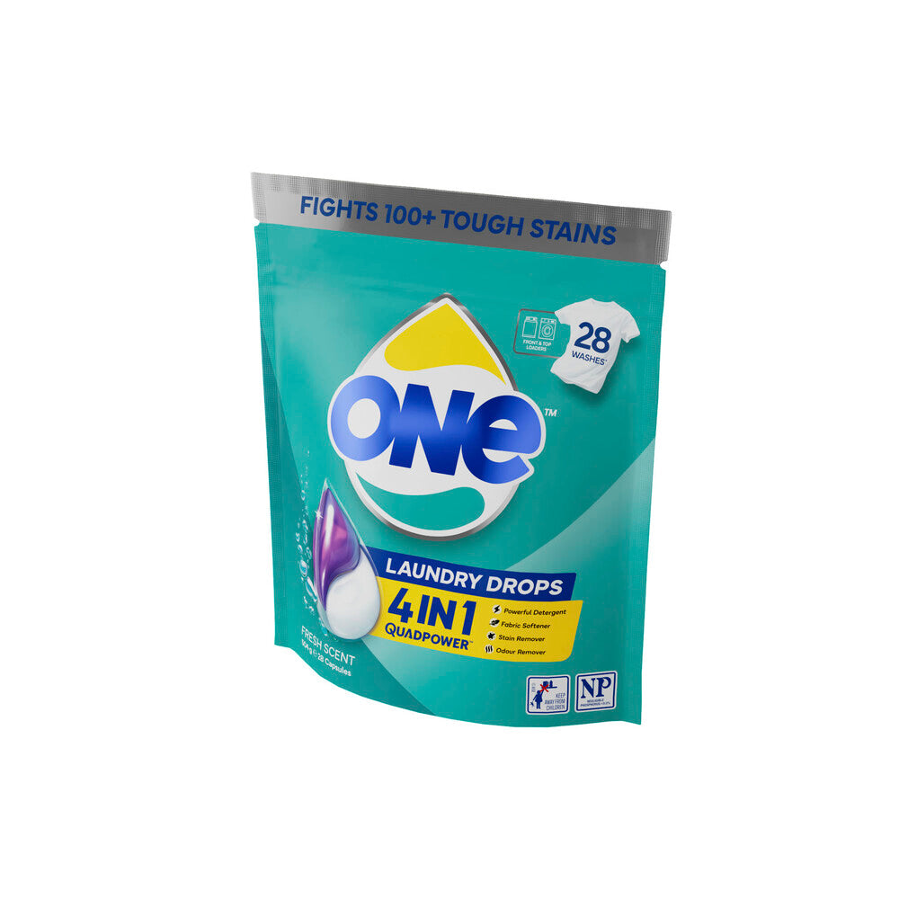 One 4 In 1 Laundry Capsule Drops Fresh Scent - 28 pack