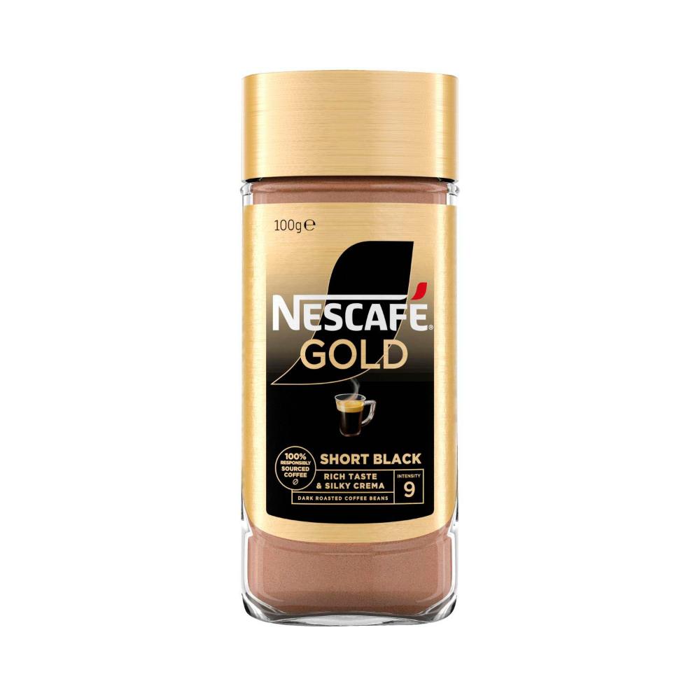 Nescafe Gold Short Black Strong Instant Coffee - 100g
