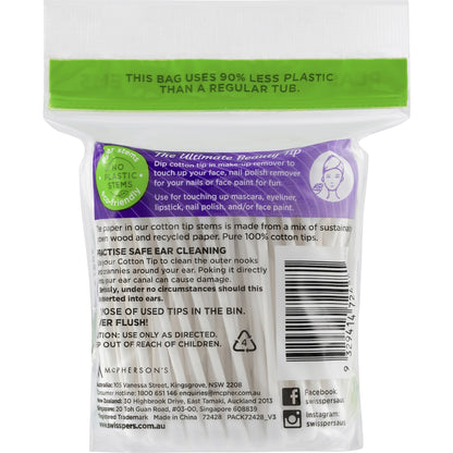 Swisspers Cotton Tips With Paper Stems 120 Pack