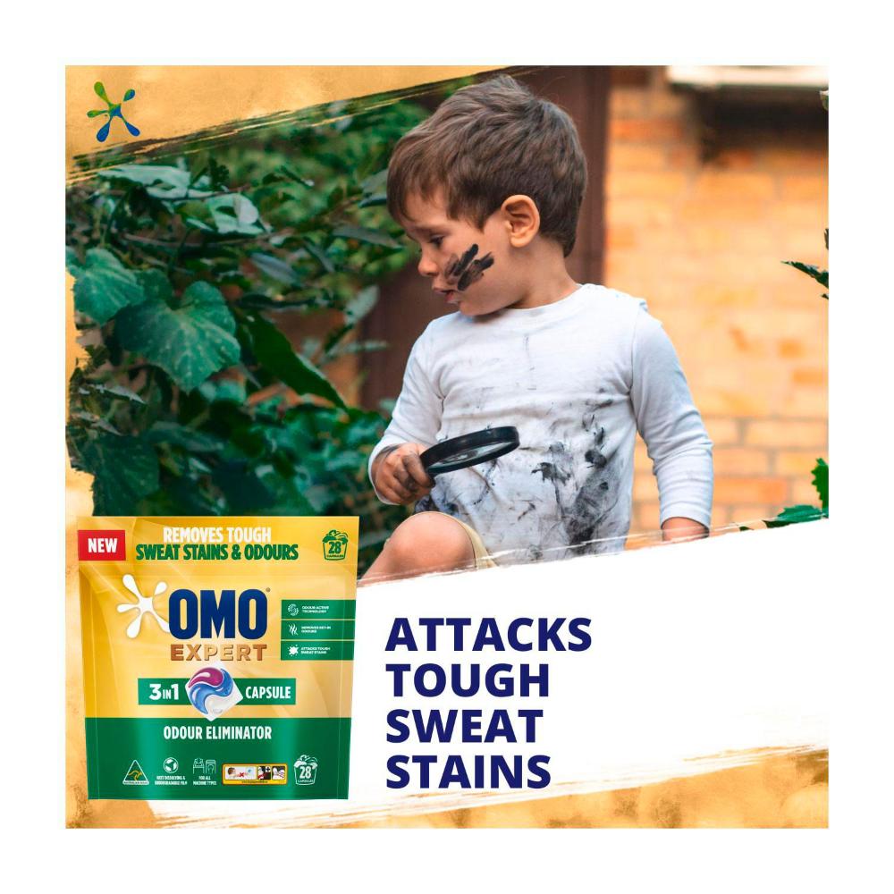 OMO Expert Laundry Capsules 3 In 1 Odour Eliminator - 28 pack