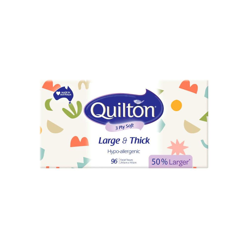 Quilton Large N Thick Hypo Allergenic Facial Tissues 96 Pack - 96 pack