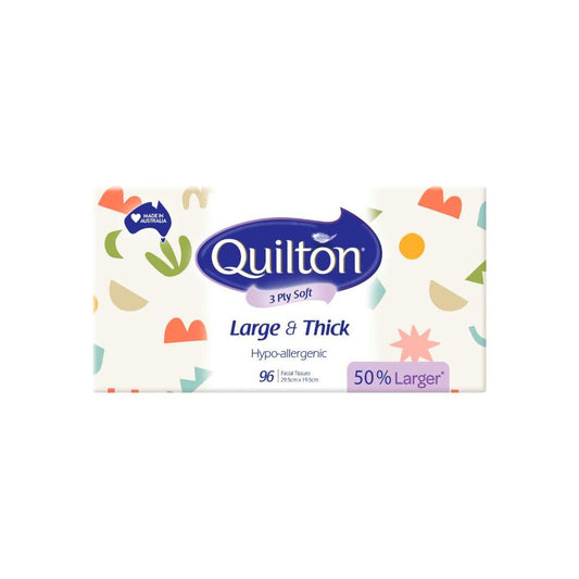 Quilton Large N Thick Hypo Allergenic Facial Tissues 96 Pack - 96 pack