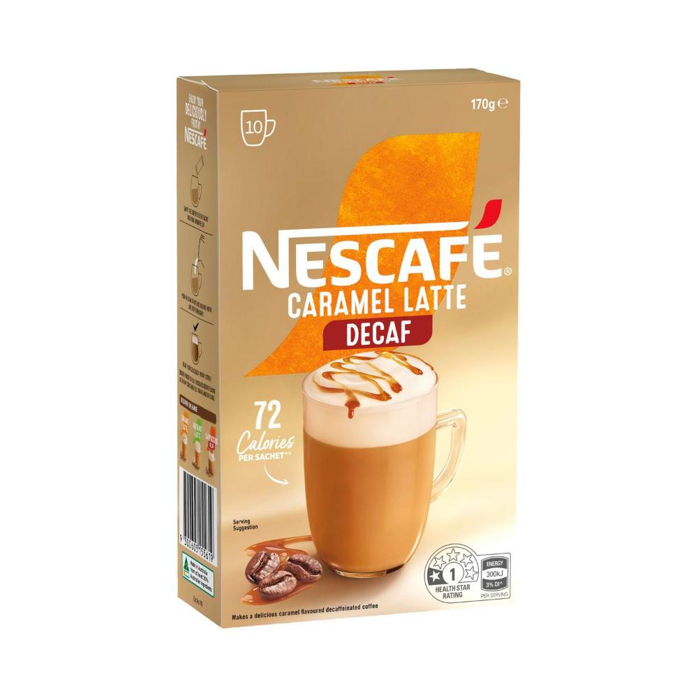 Nescafe Caramel Latte Decaf - 10 pack