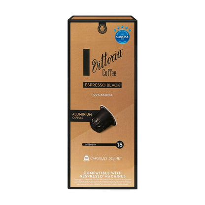 Vittoria Black Compatible Coffee Capsules - 10 pack
