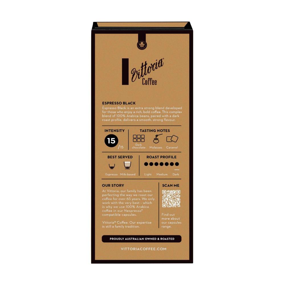 Vittoria Black Compatible Coffee Capsules - 10 pack
