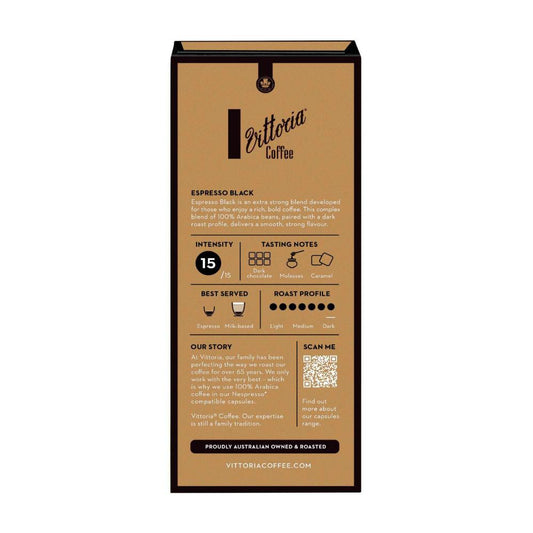 Vittoria Black Compatible Coffee Capsules - 10 pack