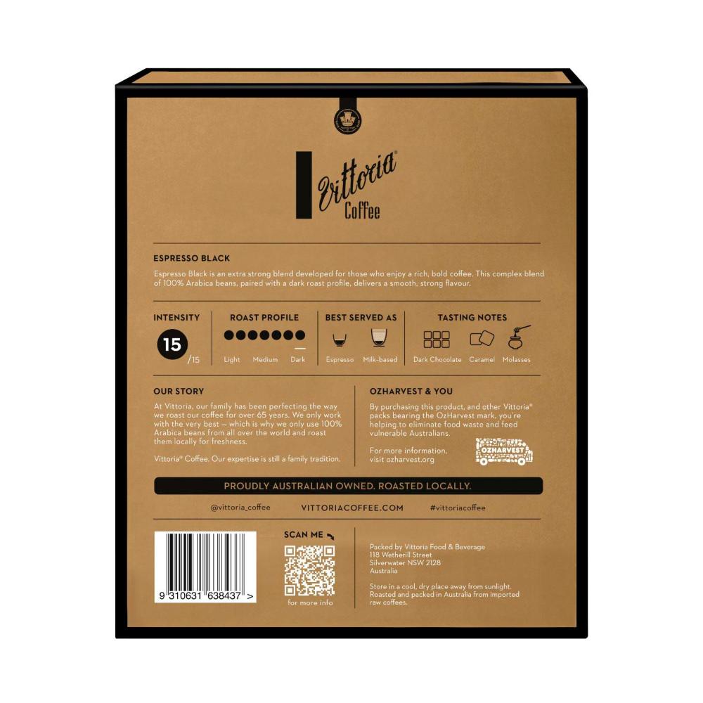 Vittoria Espresso Black Nespresso Compatible Aluminium Coffee C ... 20 Pack