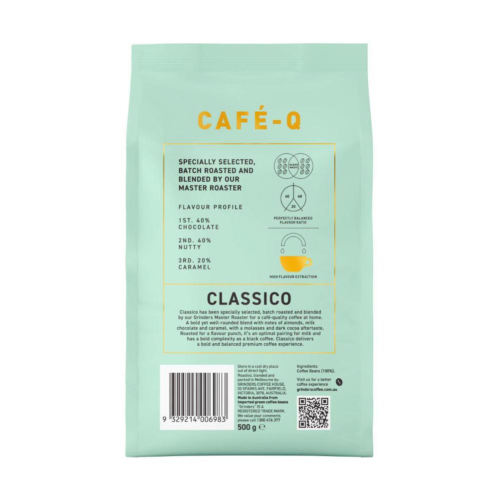Grinders Cafe - Q assico Coffee Beans - 500g