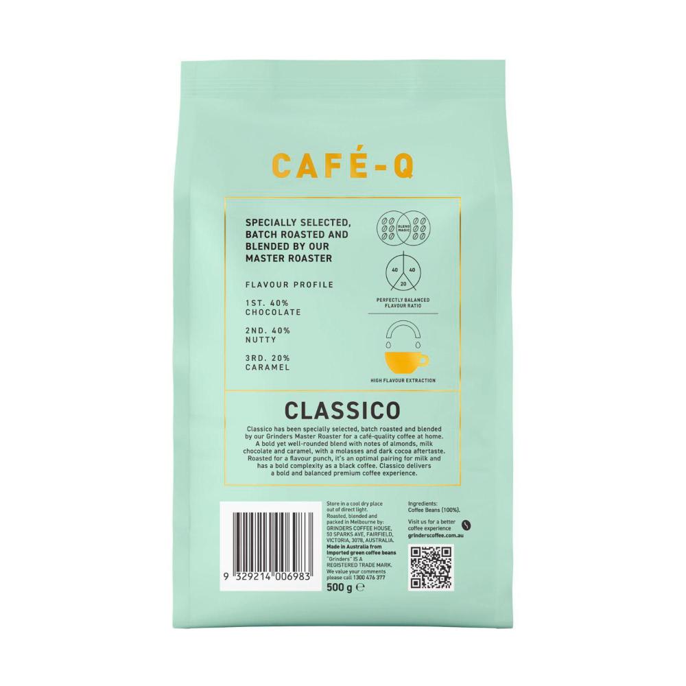 Grinders Cafe - Q assico Coffee Beans - 500g