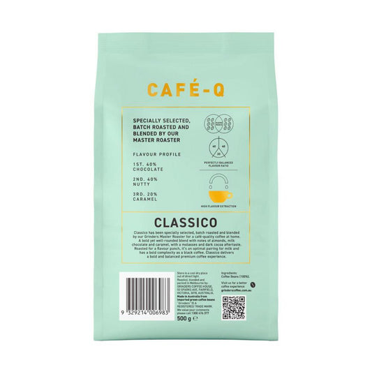 Grinders Cafe - Q assico Coffee Beans - 500g
