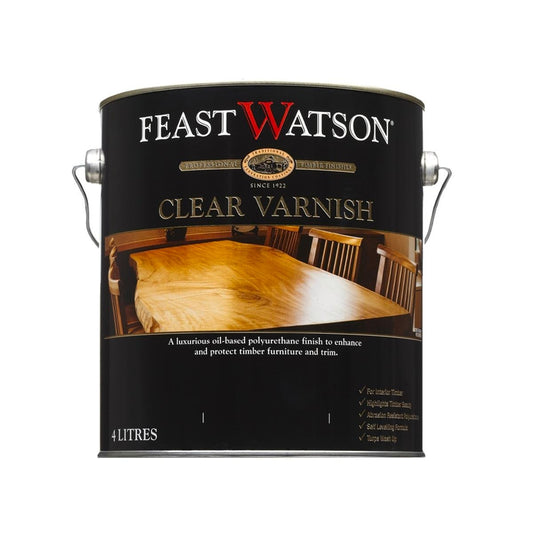 Feast Watson Clear Varnish 4L Gloss Oil Based Scratch Resistant Finish