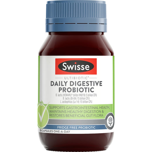 Swisse Ultibiotic Daily Digestive Probiotic Capsules 30 Pack