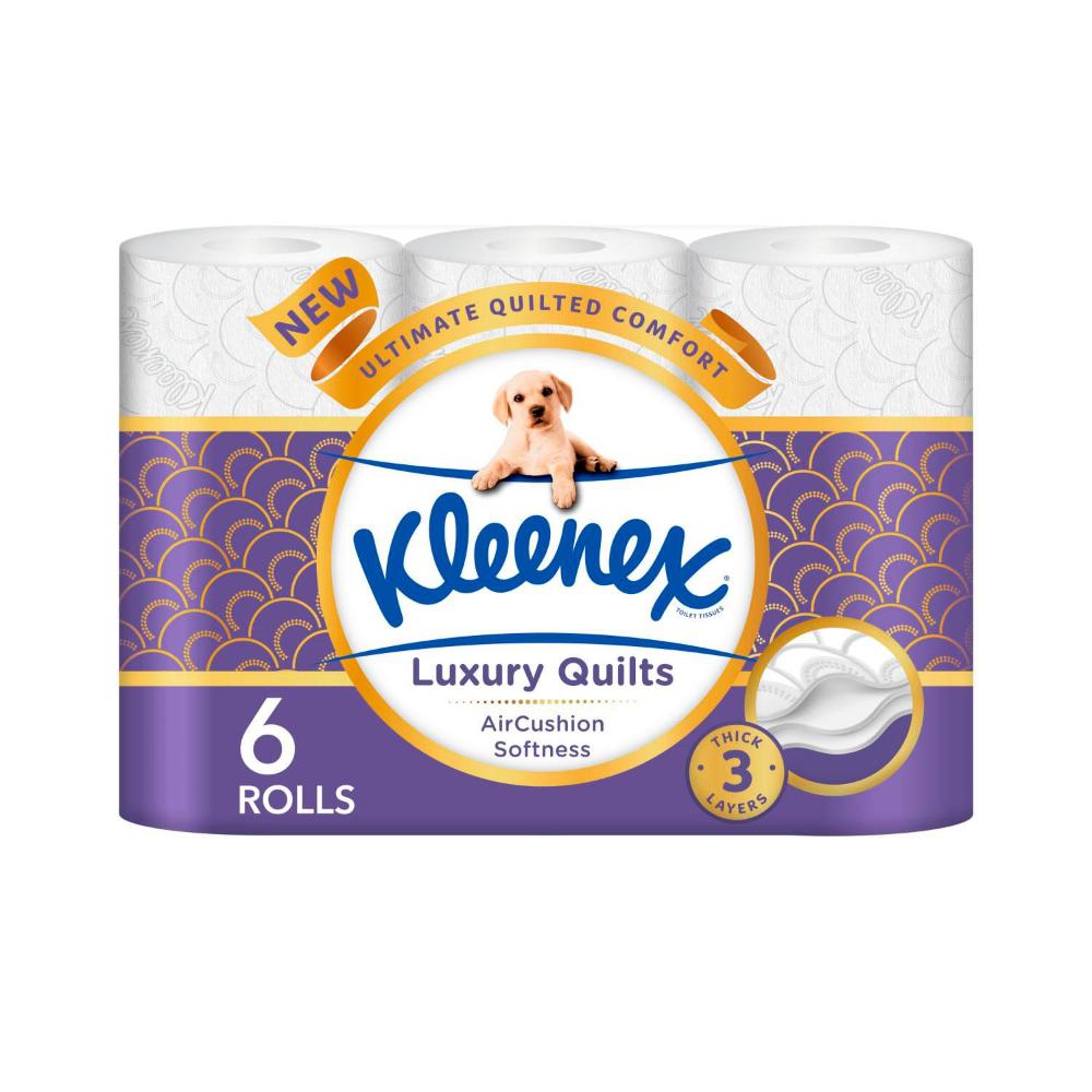 Kleenex 3-ply Luxury Quilts Air Cushion Softness Toilet Tissue - 6 pack