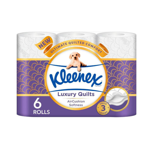 Kleenex 3-ply Luxury Quilts Air Cushion Softness Toilet Tissue - 6 pack
