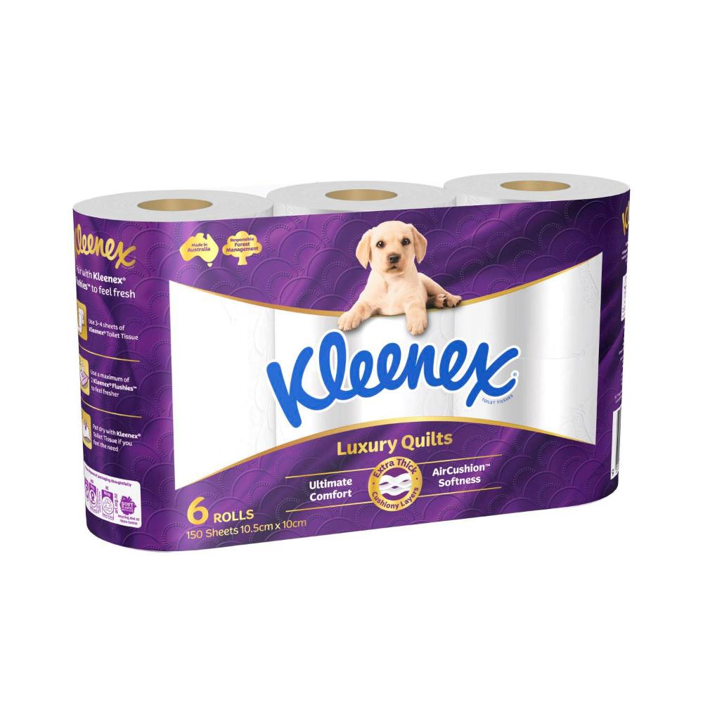 Kleenex 3-ply Luxury Quilts Air Cushion Softness Toilet Tissue - 6 pack