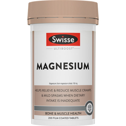 Swisse Ultiboost Magnesium Tablets For Bone And Muscle Health 200 Pack