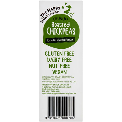 The Happy Snack Company Roasted Chickpeas Lime & Cracked Pepper 6 Pack