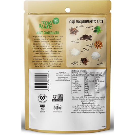 Tom & Luke Tom & Luke Snacka Balls Mint Chocolate 132g