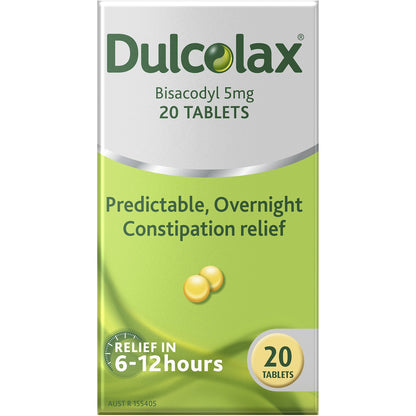 Dulcolax Constipation Relief Laxative 5mg 20 Pack