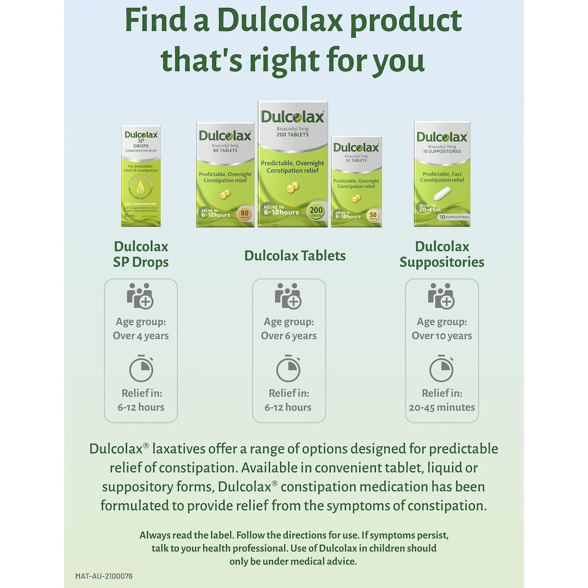 Dulcolax Constipation Relief Laxative 5mg 20 Pack