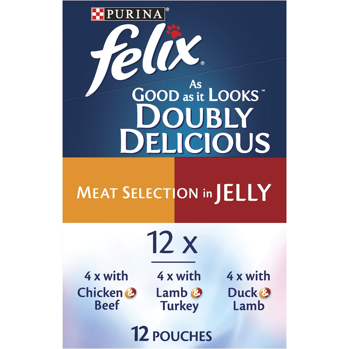 Felix Doubly Delicious Meat Selection In Jelly Cat Food 85g X 12 Pack