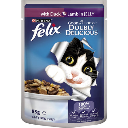 Felix Doubly Delicious Meat Selection In Jelly Cat Food 85g X 12 Pack