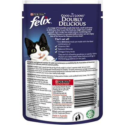 Felix Doubly Delicious Meat Selection In Jelly Cat Food 85g X 12 Pack