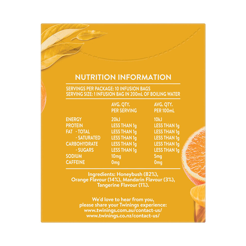 Twinings Honeybush Orange Mandarin Tea Bags - 10 pack