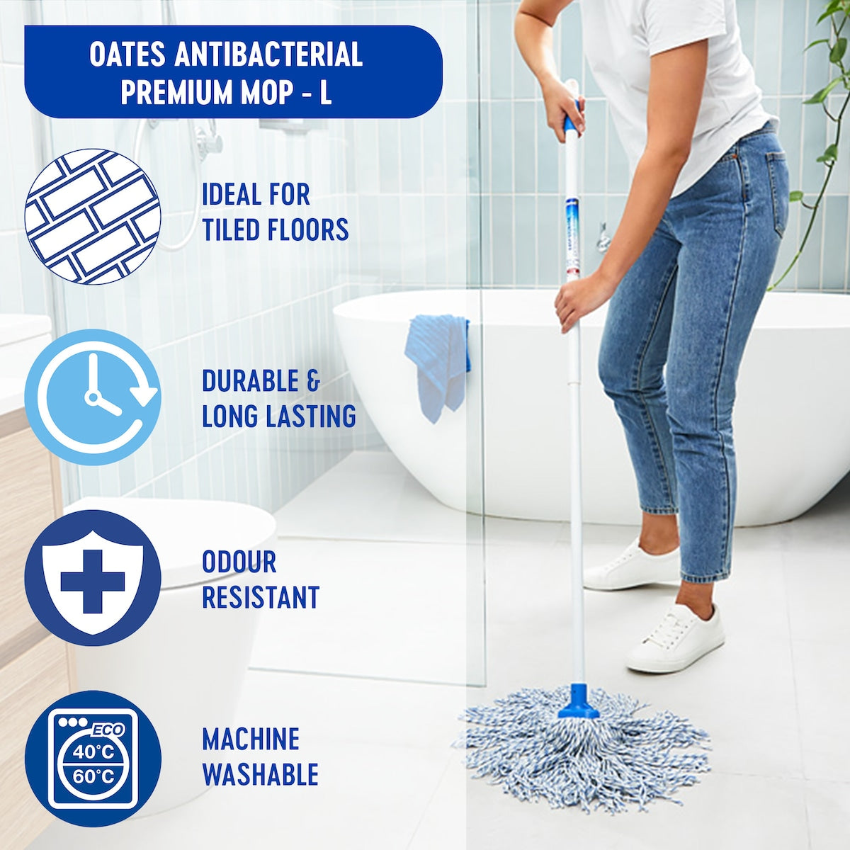 Oates Premium Antibacterial Mop Each