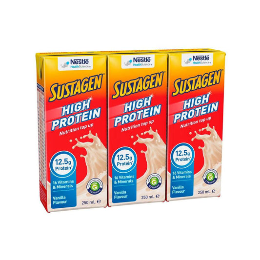 Sustagen High Protein Drink Vanilla 3x250ml - 750mL