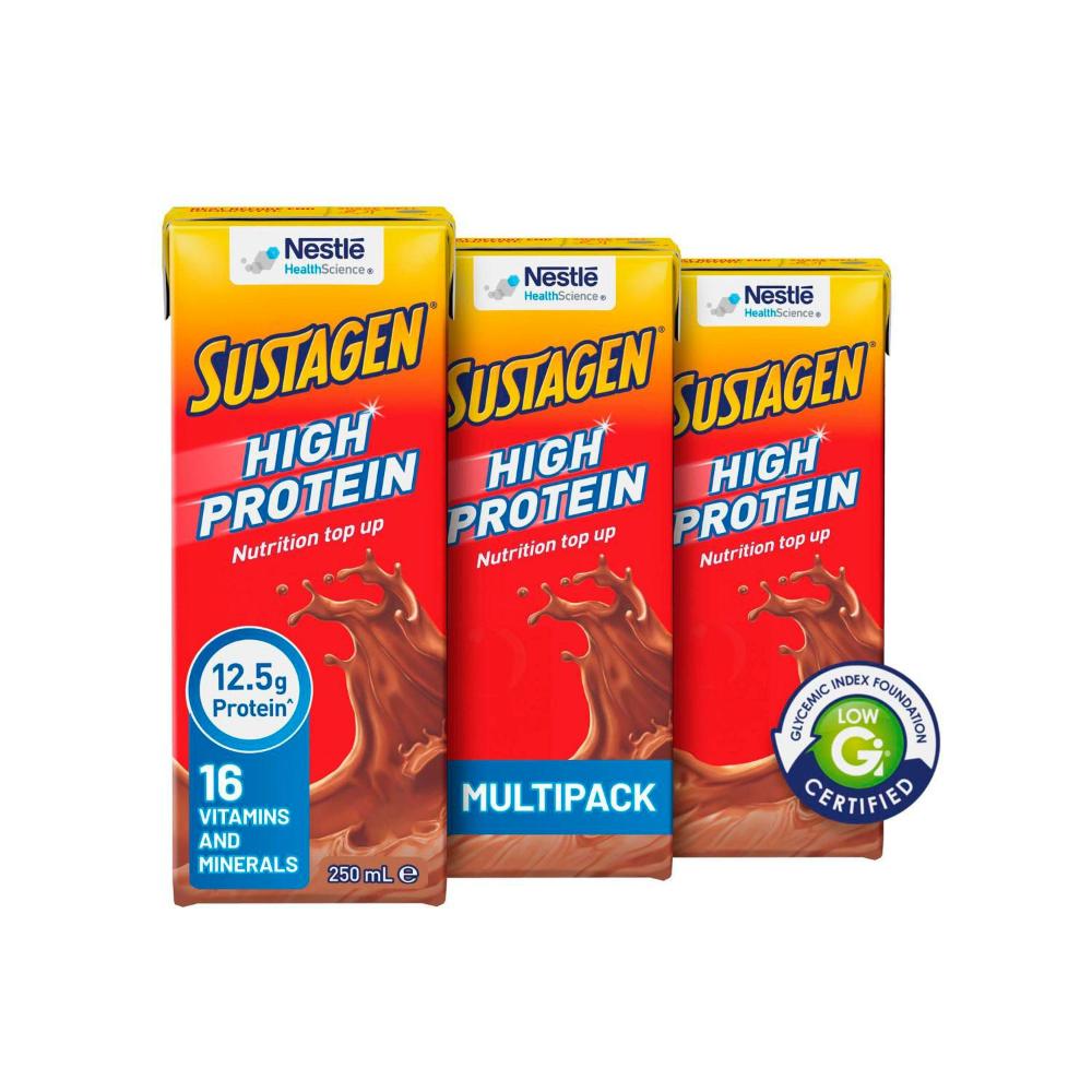 Sustagen High Protein Drink Chocolate 3x250ml - 750mL