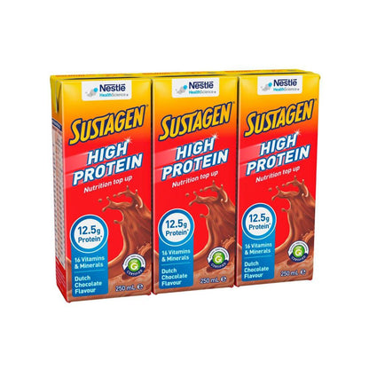 Sustagen High Protein Drink Chocolate 3x250ml - 750mL