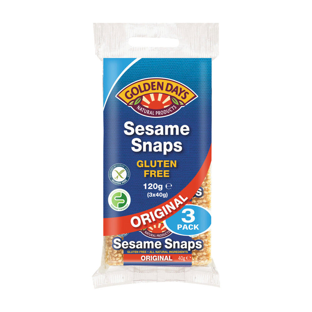 Golden Days Gluten Free Original Sesame Snaps 3 Pack - 120g