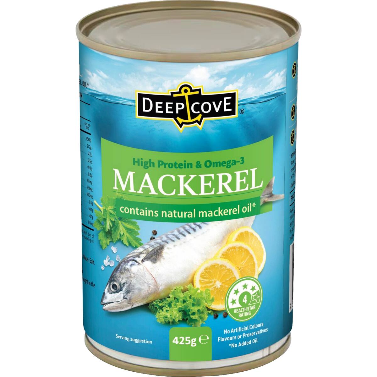 Deep Cove Mackerel Can In Natural Oil 425g