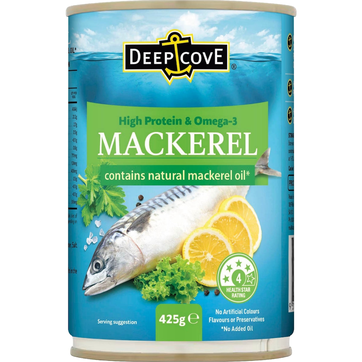 Deep Cove Mackerel Can In Natural Oil 425g