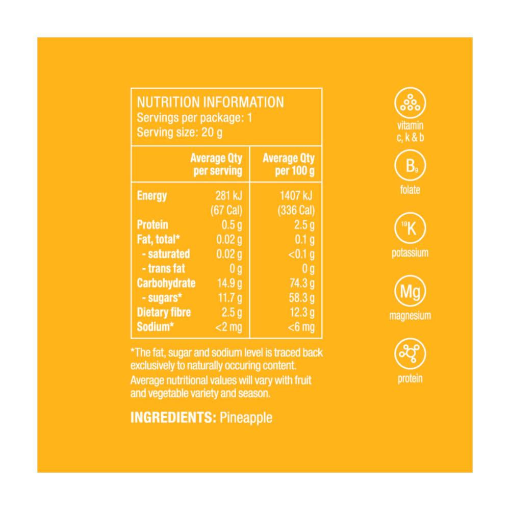 Nudus Air Dried Pineapple Chips - 20g
