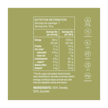 Nudus Air Dried Tomato & Zucchini Chips - 20g