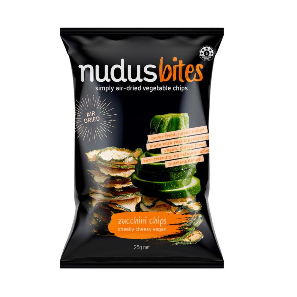 Nudus Bites Zucchini Chips Cheezy Vegan - 25g
