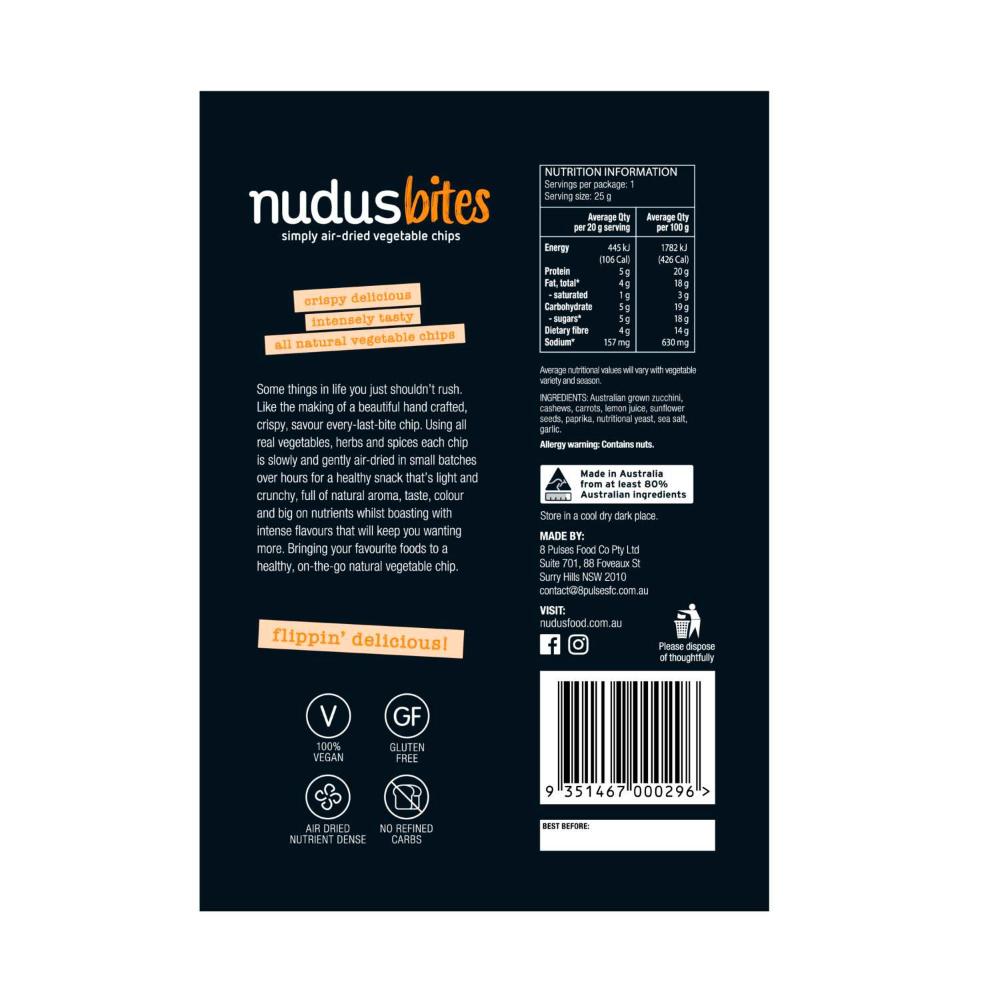 Nudus Bites Zucchini Chips Cheezy Vegan - 25g