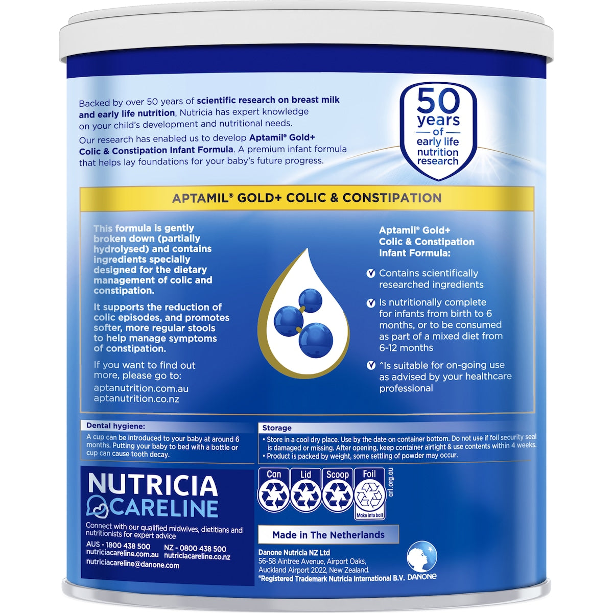 Aptamil Gold+ Colic & Constipation Baby Formula From 0-12 Months 900g
